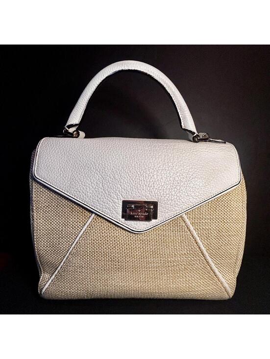 kate spade Handbags - Kate Spade Laurel Wesley Leather and Wicker Satchel